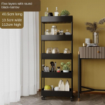 2/3/4 kihiga kitsa vahega hoiurest K&ouml;&ouml;k Vannitoa riiulid Korraldaja Mobiilne &otilde;huke hoiuk&auml;ru koos rattak&auml;ruga S&auml;&auml;stke ruumi 5 layers 40.5*13.5*112cm must