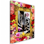 L&otilde;uenditr&uuml;kk Abstract Colorful Flowers Zebra 40x60 lilla