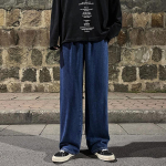 Meeste laia s&auml;&auml;rega teksad 2024 Y2K kottis Suured teksap&uuml;ksid Hip Hop t&auml;navar&otilde;ivad Korea p&uuml;ksid Vintage Joggers Spordip&uuml;ksid N&ouml;&ouml;riga teksad meestele dressip&uuml;ksid 2XL tumesinine v&auml;rv