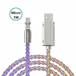 VAORLO 180&deg; p&ouml;&ouml;rlev laadimiskaabel 120 W kiirlaadimisliin 6A Qucikly Charge RGB valgustus Micro Type-C 8-pin K&otilde;ik &uuml;hilduvad For Micro