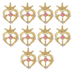 Eemaldatav manik&uuml;&uuml;riv&otilde;lu, ilus minikroon, s&uuml;damekujuline kaunistustarvik, 10 tk. k&uuml;&uuml;nte disain C