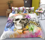 3D Skull Head seeria voodipesukomplekt &otilde;udusmustriga teki ja padjap&uuml;&uuml;riga 2/3 Halloweeni kaunistus AU180 * 210 t&auml;issuuruses kodukaunistus Baby 100x135cm