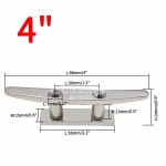 4/5/6/8/10-tolline madal tasapinnaline klamber 316 roostevabast terasest poleeritud kombineeritud sildumisklamber merepaadi tekile k&ouml;iega jahtide tarvikud