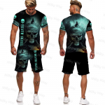 Suvine dressidress Meestele Surmakolju mustriga T-s&auml;rk L&uuml;hikesed p&uuml;ksid Komplekt Spordir&otilde;ivad Meeste T&auml;navar&otilde;ivad Vintage &uuml;likond Vabaajar&otilde;ivad 4XL