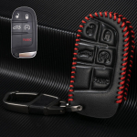 For Jeep Grand Cherokee Compass Dodge Charger Chrysler 200 300 300C Remote Key Coat Case Protect v&otilde;tmehoidja r&otilde;ngas PU nahk Auto must