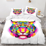 3D Tiger seeria kodu voodipesukomplekt Fierce Beast Print tekikatte ja padjap&uuml;&uuml;riga 2/3 t&uuml;kki DE200 * 200 meestetoa t&auml;issuuruses kodukaunistus Baby 100x135cm