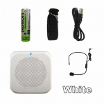 K400 kaasaskantav h&auml;&auml;lev&otilde;imendi megafoni v&otilde;imendi 4 v&auml;rviga kaasaskantav juhtmega miniheli k&otilde;lar FM-raadio MP3 &otilde;petajate koolitus valge