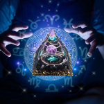 Orgonite p&uuml;ramiid Zodiac t&auml;htkuju Kaljukits Amet&uuml;st