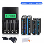 CITYORK 1,2 V AA laetav aku + 1,2 V AAA laetavad akud + LCD USB akulaadija 1,2 V AA AAA nimh NI-MH aku jaoks