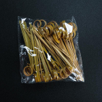 12 cm punase rullpeaga s&otilde;rmus bambusest KOKTEILIDE KAITSUSVALIKUD Ise isetehtud dekoratiivkokteilPick Martini oliiviveini etikett n&otilde;elte puupulk Primary Colors