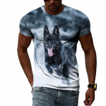 Suvemood Animal Dog Graafilised T-s&auml;rgid meestele Casual 3D Print Tee Hip Hop Harajuku isikup&auml;ra &Uuml;markaelus l&uuml;hikeste varrukatega top S