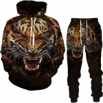 Animal Tiger 3D prinditud meeste dressikomplekt vabaaja kapuuts ja p&uuml;ksid 2tk komplektid kevad-s&uuml;gismood t&auml;navar&otilde;ivad meeste r&otilde;ivaste &uuml;likond 6XL