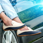 Meeste mokassiinid, p&uuml;ksid s&otilde;itvad Gommino Comfort Flats, vabaaja slip-ons, suures suuruses nahast kingad suurematele naistele EU: 38 beež