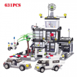 Politseijaoskonna autoveoauto &otilde;ppeklotsid linnapolitseiniku figuuridega M&auml;nguasjad lastele Lastele kingiklotsid