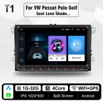 2 Din Android 9-tolline autoraadio Volkswagen Golf 5 6 Passat B6 B7 Skoda Polo Jetta GPS-navigatsioonis&uuml;steemile Carplay multimeediumipleier 1+32GB,without camera