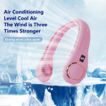 360-kraadine &uuml;mbritsev rippuv kaela k&uuml;lma tuule ventilaator labadeta ventilaatorid &Otilde;hujahuti jahutus Kantav laetav konditsioneer sportjooksuks sinine