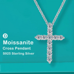 T&auml;ielik Moissanite risti ripats kaelakee originaal 925 naelsterling ketiga kaetud 18k valge kullaga peen kaelakee naistele 2.75mm-45cm