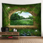 Ilus looduslik mets, seente seinavaibad seinarippuvad hipi maastik Ookeanivaibad Seinakunsti riie Kodutoa sisustus 95x73cm