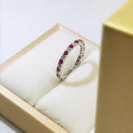 925 Sterling h&otilde;bedane safiir rubiin smaragd loodud moissanite kalliskivist pulmakihlus Romantilised s&otilde;rmused peened ehted 8 punane