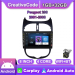 8-tolline Peugeot 206 jaoks 2001-2008 koos nupu nupuga Android autoraadio multimeediumipleier Navigatsioon stereo GPS 2 Din 1+32GB 1+32GB