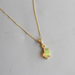 Etioopia opaalkollase kullaga kullatud ripats ketiga 925 h&otilde;bedast k&auml;sitsi valmistatud ehted kuld/kollane