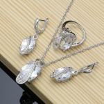 Naturaalne m&uuml;stiline vikerkaare kuubiktsirkooniumoksiid 925 h&otilde;bedast ehtekomplekt naistele pulmak&otilde;rvar&otilde;ngad/ripats/kaelakee/s&otilde;rmused 10 valge