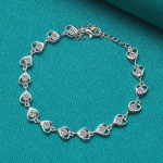 925 Sterling h&otilde;bedane s&uuml;damega AAAAA tsirkoon k&auml;ev&otilde;ru naiste moepeo ehted 20cm