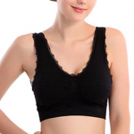 Naiste moe mugavus &otilde;mblusteta j&auml;lgedeta jooga juhtmevaba spordis&ouml;rkimisvest rinnahoidja L must