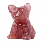 Prantsuse buldogi kuju Imeilusa disainiga sileda pinnaga rooskvarts kunstkristallid tervendavatest kividest koerakuju F