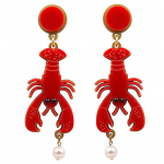 Creative Lady Akr&uuml;&uuml;l Lobster Octopus Faux Pearl Ripats Statement Stud k&otilde;rvar&otilde;ngad Lobster