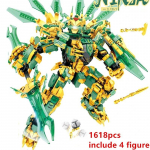 1618tk Warrior Mehhaanilised Titaanid Mechad Lahing Robot Draakonid Hooaeg 14 Ehitusklotsid Klassikalised mudelikomplektid Klotsid Lastekomplektid Without original Box hapuroheline v&auml;rv