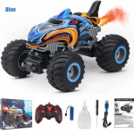 2,4 GHz kaugjuhtimispult autod Monster Shark RC auto elektrilised veoautod trikis&otilde;iduki helivalguspihustusm&auml;nguasjad poistele lastele lastele lastele kingitus sinine