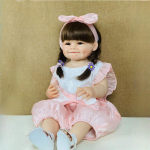 22'' 55 cm Uue disainiga Reborn Doll Girl V&auml;ikelapse t&auml;issilikoonist kehaga pestav simulatsiooninukk Armas naeratus Raya beebinukk M&auml;nguasjad lastele Lastele P&uuml;hadekingid 55cm