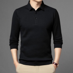 Br&auml;ndi polos&auml;rk Meeste pikkade varrukatega &auml;riline vabaaja polos&auml;rk Meeste riided Kevad s&uuml;gis Soliidne Meeste Kaelama kraega T-s&auml;rk M