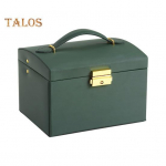 Kunstnahast ehete hoiukarp koos peegliga kaasaskantava k&auml;epidemega 3-kihiline k&otilde;rvar&otilde;ngasr&otilde;ngas kaelakee k&auml;ev&otilde;ru korraldaja hoidiku konteiner tumeroheline v&auml;rv