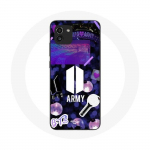 Coque pour Samsung Galaxy A03 Bangtan Sonyeondan Logo BTS Et Logo ARMY I Purple You