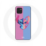 Coque pour Samsung Galaxy A03 Stitch et angel bleu rose