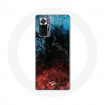 Coque pour Xiaomi Redmi Note 10 Pro fond de texture abstraite rouge noir bleu