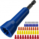 P&ouml;&ouml;rlev keerdpesa, juhtmekonnektori 1/4-tollise padruniga juhtmestiku t&otilde;hususe suurendamiseks, 1* keerdt&ouml;&ouml;riist + 50 juhtmekorki 1 set (1+50PCS)