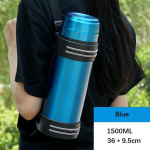 1500/2500 ml isoleeritud tass, 100% lekkekindel, 100% isolatsioon, suur mahutavus, roostevaba teras, k&auml;epideme ja &otilde;larihmaga, reisimiseks, kalastamiseks, t&ouml;&ouml;ks S