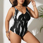 Suures suuruses &uuml;hes t&uuml;kis ujumistrikoo 0XL-5XL Seksikas piiri&uuml;lene mudel Real Shot Deep V kraega naiste ujumisriided 4XL