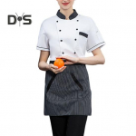 1 komplekt Unisex peakoka s&auml;rgi p&otilde;llekomplekt k&ouml;&ouml;k kaherealine l&uuml;hikeste varrukatega aluskrae Pehme hingav m&auml;&auml;rdumiskindel lahtine k&ouml;&ouml;k pagari&auml;ri restoran 4XL must