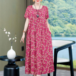 Suures suuruses elegantsed kleidid naistele vabaaja l&uuml;hikeste varrukatega vintage pikk kleit 5XL