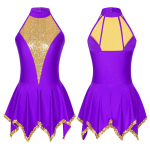 Naiste l&auml;ikiva litriga lapiga tantsukleit, kaelusega, varrukateta, seljata ebaregulaarsed kleidid, tantsuriided lavale S punane