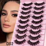 10 paari kunstripsmeid 3D paksud ripsmed D02-10dui