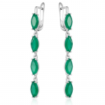 Sileda h&otilde;bedase v&auml;rvi smaragdroheline tsirkoon tutiga rippuvad k&otilde;rvar&otilde;ngad naistele vintage pulmaehted roheline