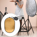 Collapsible Light Reflector Foldable Compact Lightweight, Professional with Storage Bag 2 in 1 S Silver White