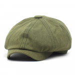 &Uuml;hev&auml;rviline puuvillane barett meeste pardi keelek&uuml;bar meeste ja naiste vintage m&uuml;ts painutatud &auml;&auml;rega kaheksanurkne m&uuml;ts vana mehe m&uuml;ts M（56-58cm） roheline