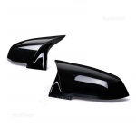 For BMW 1 2 3 4 X Series Rear View Side Mirror Cover F20 F21 F22 F23 F30 F32 F36 X1 E84 F87 M2 Carbon fiber pattern Accessories Bright black