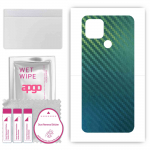 apgo Protective Skin Sticker for the back compatible with Oppo A15, Wrap Film, Foil, Vinyl - Pattern Carbon Chameleon CAKA1